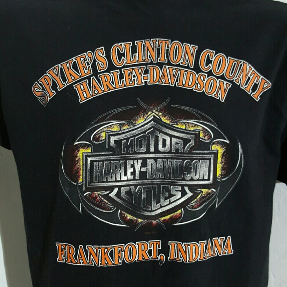 Harley Davidson men t-shirt black graphic tee short sleeve cotton size L